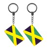 QQSD Jamaica Flag Keychain Jamaican Key Ring, 2 Pack