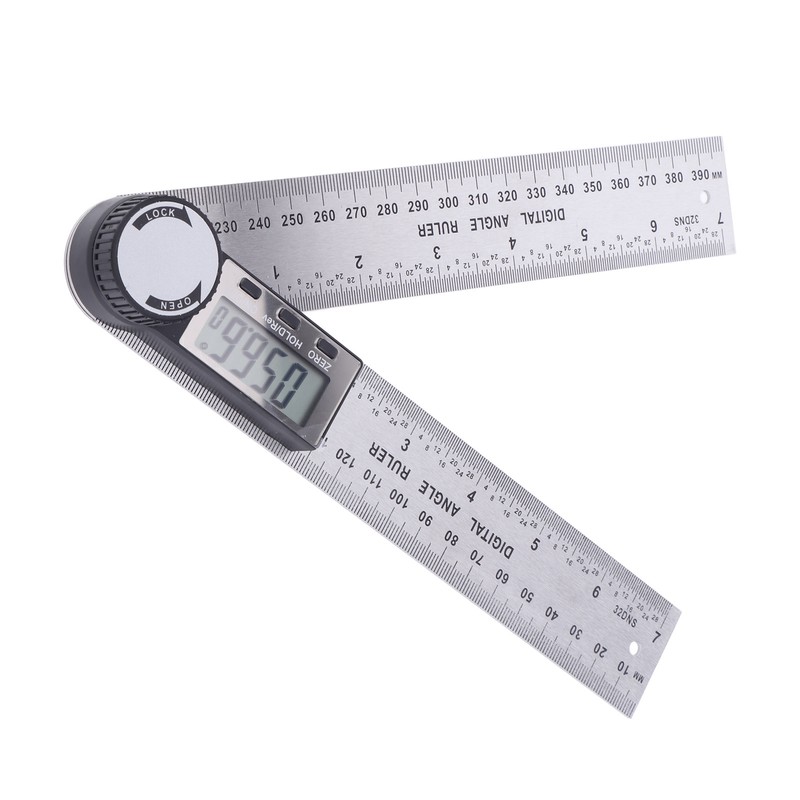 10‑390mm Stainless Steel Electronic Protractor Digital Goniometer Angle Finder Miter
