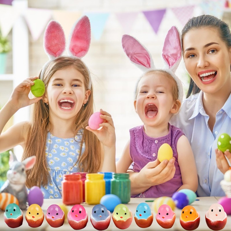 JUFYVO 50pcs Easter Mini Chicks Luminous Egg Glow The Dark