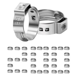 200 Pack 1/2 Inch PEX Cinch Clamps, Stainless Steel Single Ear Hose Clamps, for PEX Pipe