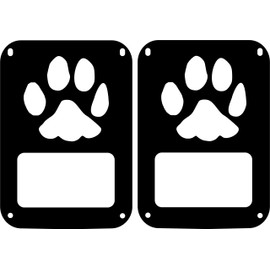 JeepTails Dog Paw Tail lamp Light Covers Compatible with Jeep JK Wrangler (2007-2018) Black Set of 2