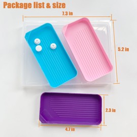 Diamond Painting Trays with Lids, 3 Pack Diamond Painting Trays with Storage Containers, 2-in-1 Diamond Art Storage and Diamond Art Trays, Diamond Painting Tools for Adults