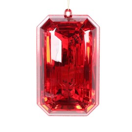 Vickerman 8" Red Rectangle Jewel Glitter Ornament, Includes 2 Pieces per Bag