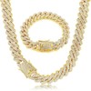 VOGLUX 2PCS Iced Out Cuban Link Chains Set for Men