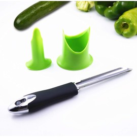 Zucchini Corer 3Pcs Fruit & Vegetable Corers Set, Cucumber Jalapeno Chili Bell Pepper Corer Tools Professional Kitchen Gadgets Quick To Remove The Seeds Of Your Veggies