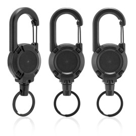 Schlüsselanhänger Ausziehbar Schlüsselbund Keychain – 3-teilig Schlüsselband Ausziehbar mit 60cm Stahlseil, Schlüsselanhänger band, Schlüsselanhänger mit Zugband, Für Kartenhalter, Schlüsselkarten