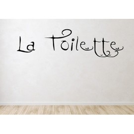La Toilette Wall Decals Stickers, Black, 60"