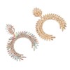 Marquise Flower Teardrop Earrings KC Gold Glittering Semicircle Teardrop Dangle