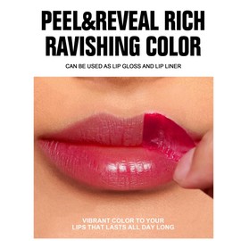Allbestaye Peel Off Lip Stain Lip Tint, Matte Lip Gloss Long Lasting Waterproof Liquid Lipstick, Non-Stick Cup Lip Tint Tear-Off Lip Gloss Makeup 01#