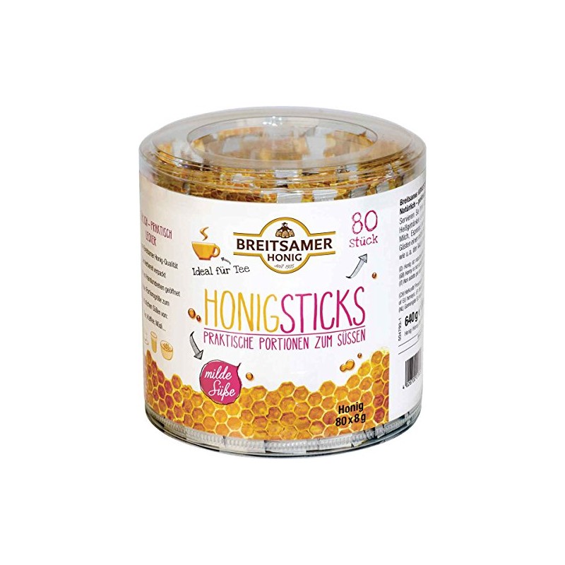 Breitsamer Acacia Honey Sticks, 0.28 Ounce, 80 Count