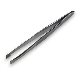 Slant Tip Tweezers Professional Stainless Steel Silver Slanted Tweezer Best Precision for your eyebrows & Ingrown Hair by DreamCut