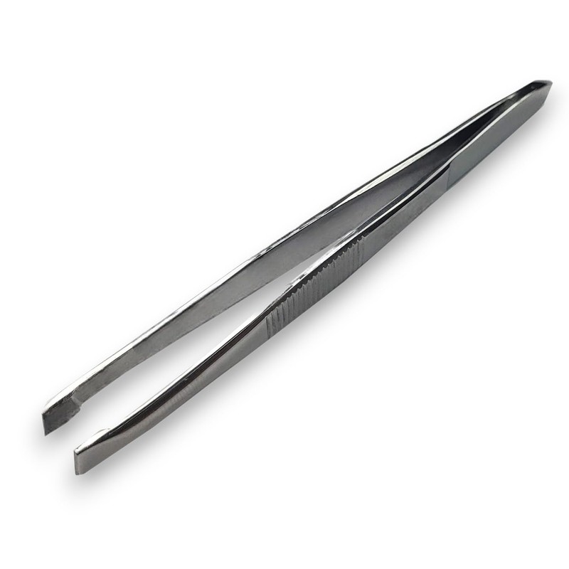 Slant Tip Tweezers Professional Stainless Steel Silver Slanted Tweezer Best