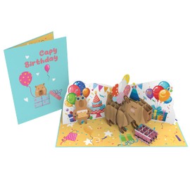 Rykamia Capybara Birthday Pop Up Card, Cute Capy Birthday Greeting Card, Capy Birthday Card, Capybara Gifts, Capybara Birthday Card, Capy Birthday Card, Capybara Card 3D, Capy Birthday Pop Up Card
