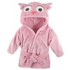Hudson Baby Albornoz unisex de felpa para bebé, búho rosa,