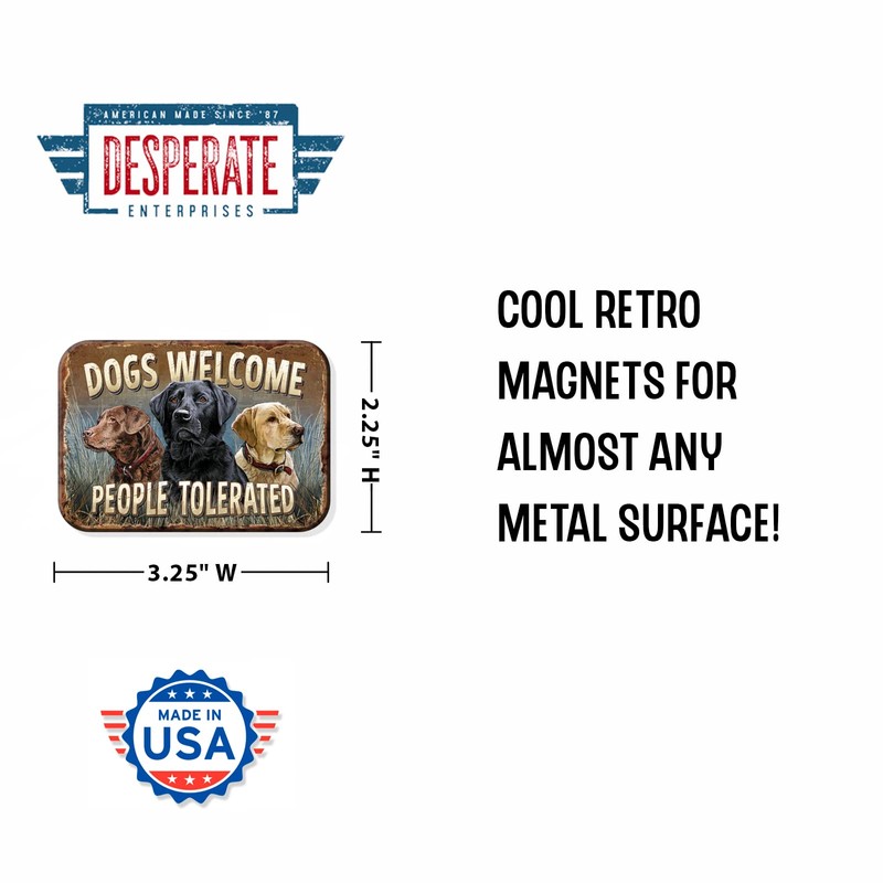 Desperate Enterprises Dogs Welcome Refrigerator Magnet