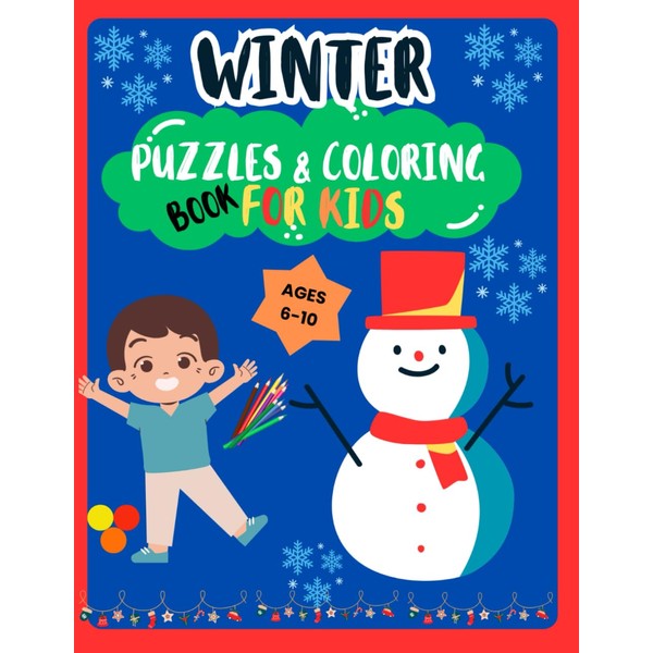 Winter Puzzles & Coloring Book For Kids