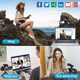 Windancy Video Camera FHD 1080P 48MP 4K Camcorder for YouTube, Video Vlogging Camera Recorder 18X Digital Zoom 3.0 Inch 270 Degree Rotation IPS Screen Camcorder