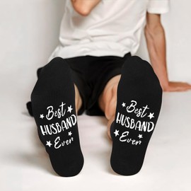 Funny Valentine's Day Socks Men - Funny Wedding Anniversary Gifts for Man Woman - Funny Happy Socks Valentine's Day Gift for Men Him Friend, Husband Black