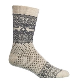 2 Pairs of Norwegian Wool Socks for Men and women, Winter Thermal Knitted, Vintage Nordic Crew Soft and warm, Comfortable time to Hygge, Casual Socks for cold weather, Multicolored (Off-White, 6-8)