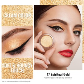 Oulac Gold Eyeshadow Cream Eyeshadow-Sombra de Ojos Highly Pigmented Natural Eyeshadow Waterproof&Long Lasting with Moisturizing Formula, Shimmer Glitter Eye Makeup Large Capacity. 6g.(21)
