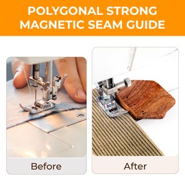 Savina Seam Guide for Sewing Machines, Hardwood & Sewing Magnet Allowance, Sewers Tool to Straighten Sewing Line, Seam Lead Ruler for Craftsmen, Tool for Sewing (1Pcs)