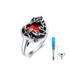 AOBOCO 925 Sterling Silver Rose Heart Cremation Ring Holds Loved