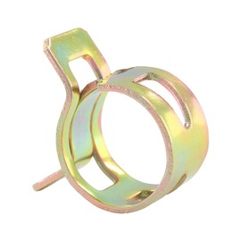 Rierdge 60 Pcs 12mm ID Spring Band Type Clamps, 1/2" Fuel Hose Clamps Fasteners, Golden Spring Hose Clip for Fuel Hose Line Water Pipe Air Tube Silicone Hose