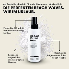 O.C. Haircare Sea Salt Spray - 200ml Meersalz Spray für Haare - Volumen-Booster für ein volleres Haargefühl mit starkem Halt - 100% vegan & Made in Germany