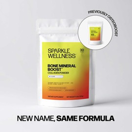 Sparkle Wellness Bone Mineral Boost (Orange) [30 Serves] | Collagen Powder Supplement | FORTIBONE Bioactive Collagen Peptides and Buffered Vitamin C Nutra C | Bone Supplements