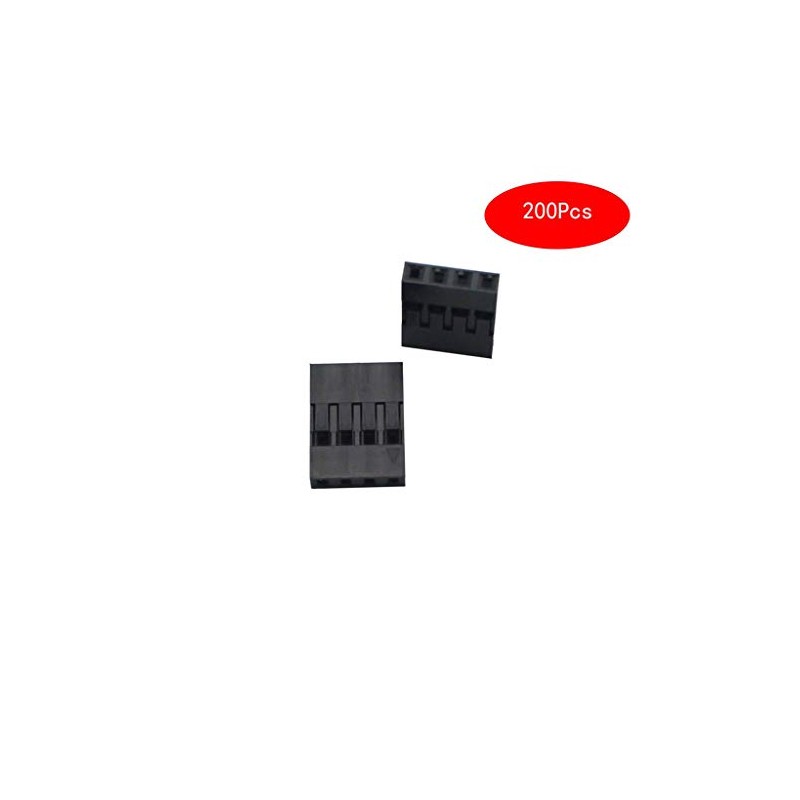 Raogoodcx 200pcs 2.54mm 1x4p Dupont Connector Housing Female for Dupont