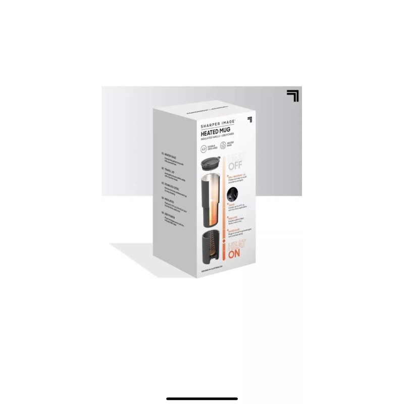 Sharper Image Insulated Steel Heated Travel Mug - Black