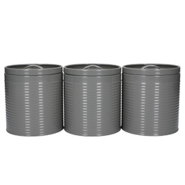 KitchenCraft Storage Canisters, Grey, 3 Pieces, Gift Boxed