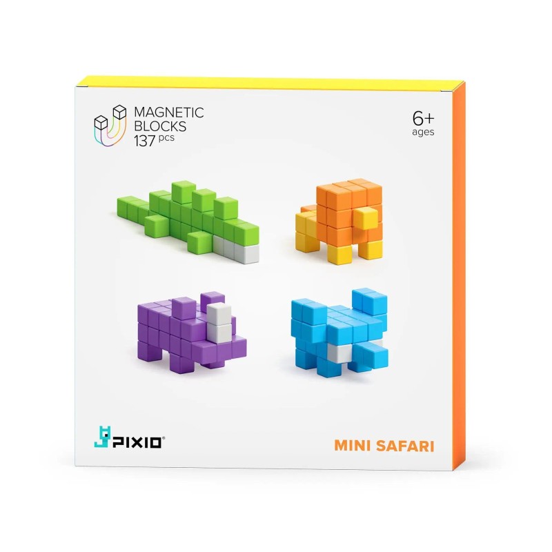 UD_PIXIO Mini Safari - 137 Magnetic Blocks in 6 Colors