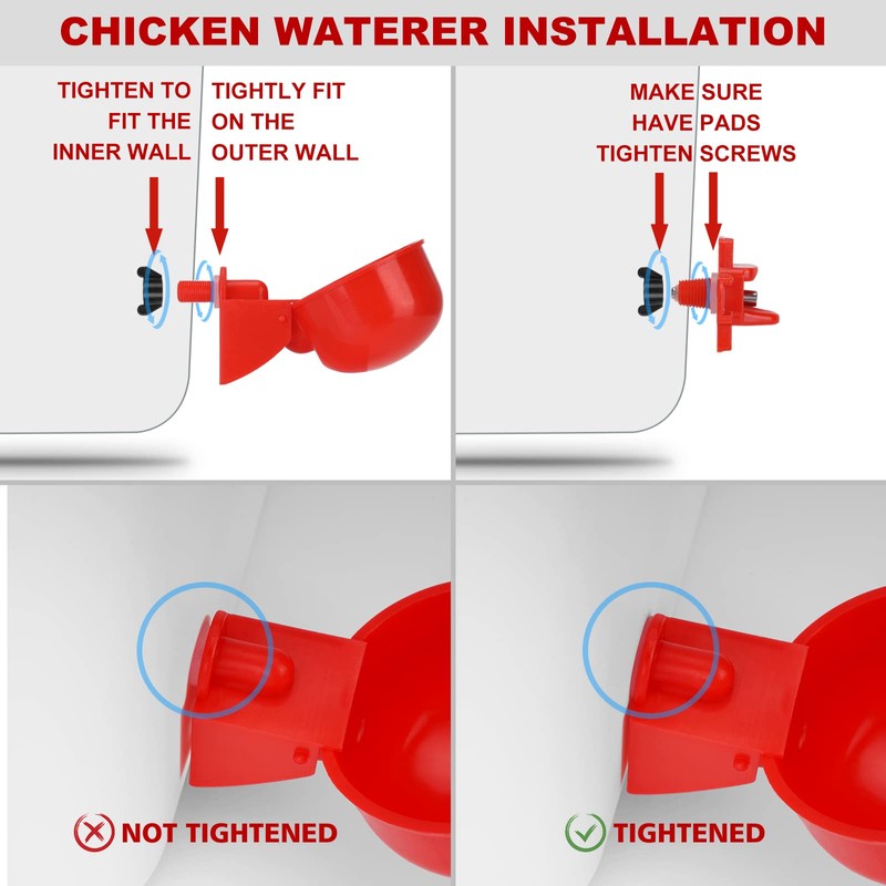 ‎Tgeyd Chicken Feeder and Chicken Waterer Set - Hanging Automatic