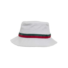 Flexfit Fischerhut Stripe Bucket Hat, white/firered/green, one size, 5003S