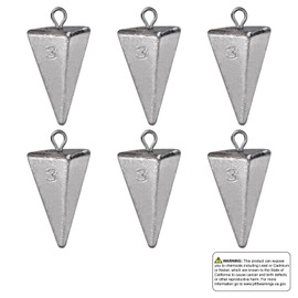 CWSDXM Triangle Fishing Weights 4-Sided Pyramid Sinkers Lead Fishing Weights and Sinkers for Saltwater Ocean Surf 1oz-32oz/2LB (3oz-6pack)