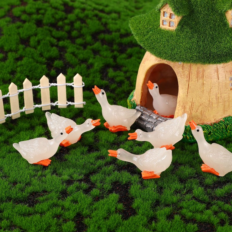 Lyreh 24stk Mini Gans Figuren, Niedliche Kleine Gänsestatue Kunstharz Kleines