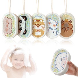 JEYORZY Children's Bath Sponges, Pack of 5 Baby Wash Sponge, Bath Sponge, Bath Sponge, Children's Shower Sponge, Cute Shower Sponge, Baby Shower Sponge, for Animals Shapes - Random Pattern