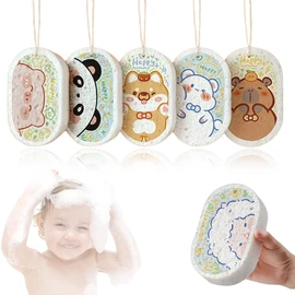 JEYORZY Children's Bath Sponges, Pack of 5 Baby Wash Sponge, Bath Sponge, Bath Sponge, Children's Shower Sponge, Cute Shower Sponge, Baby Shower Sponge, for Animals Shapes - Random Pattern