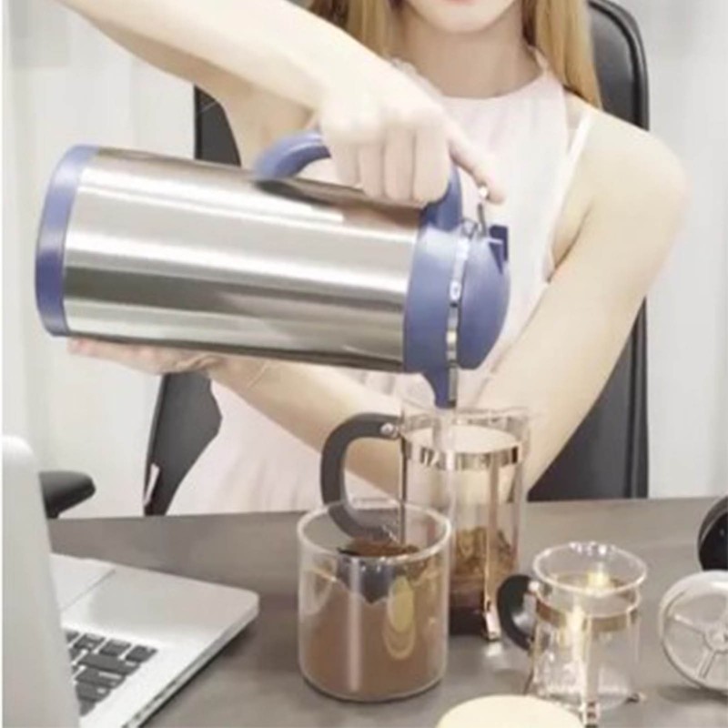 Glass Press Pot 600ml Transparent Stainless Steel Filter Heat Resistant