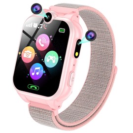 PTHTECHUS Children's Smartwatch - 1.68 Inch Watch Phone for Girls Boys with Call, SOS, 18 Games, Music, Camera, Alarm Clock, Torch, Children's Watch Calling Smart Watch Kids Gift