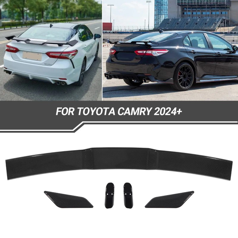Unbranded Carbon Fiber Rear Trunk Spoiler Splitter Wing Kit For