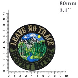 Leave No Trace Patch Naturfreunde Sew-On Camping Patches for Iron-On Caravan Patch for All Fabrics Respect Nature Sticker Camper Van Patch Iron-On 80 x 80 mm