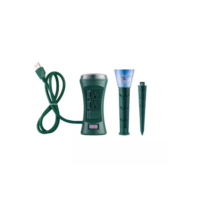 Defiant Smart Outdoor 4 ft. 6-Outlet Power Stake Timer w/Lights
