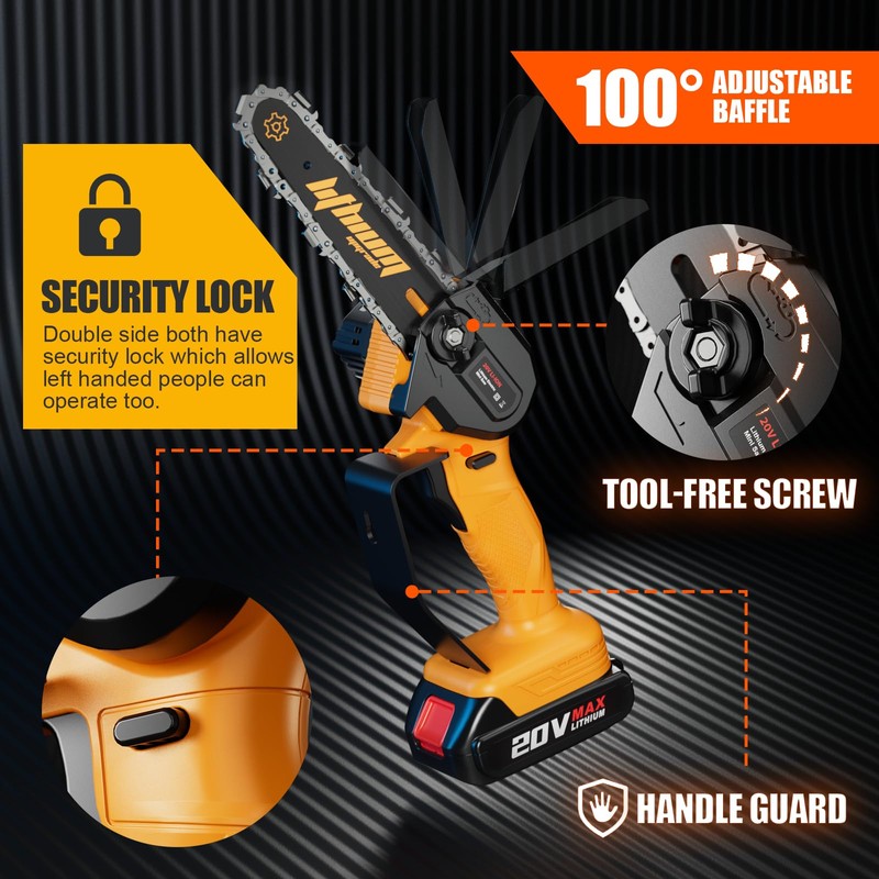 Mini Chainsaw Cordless 6-Inch Electric Chain Saws Cordless Handheld Portable