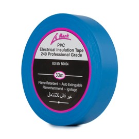 Le Mark Blue PVC Electrical Insulation Tape - 33m x 19mm, Flame Retardant, RoHS & BS EN 60454-2 Compliant, Water & Abrasion Resistant, Easy Unwind & Tear, Professional Grade