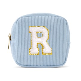 Pocmimut Makeup Bag,Trendy Stuff Cosmetic Bag for Women & Teen Girls, Ideal Birthday Gift for Girlfriend, Teacher & Mother,Blue,R