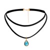 MILAKOO Boho Layered Velvet Choker Tiny Teardrop Pendant Ribbon Necklace