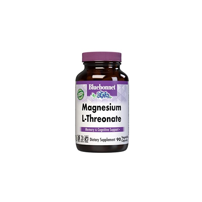 Bluebonnet Nutrition Magnesium L-Threonate, for Cognitive Function and Mood, Soy-Free,