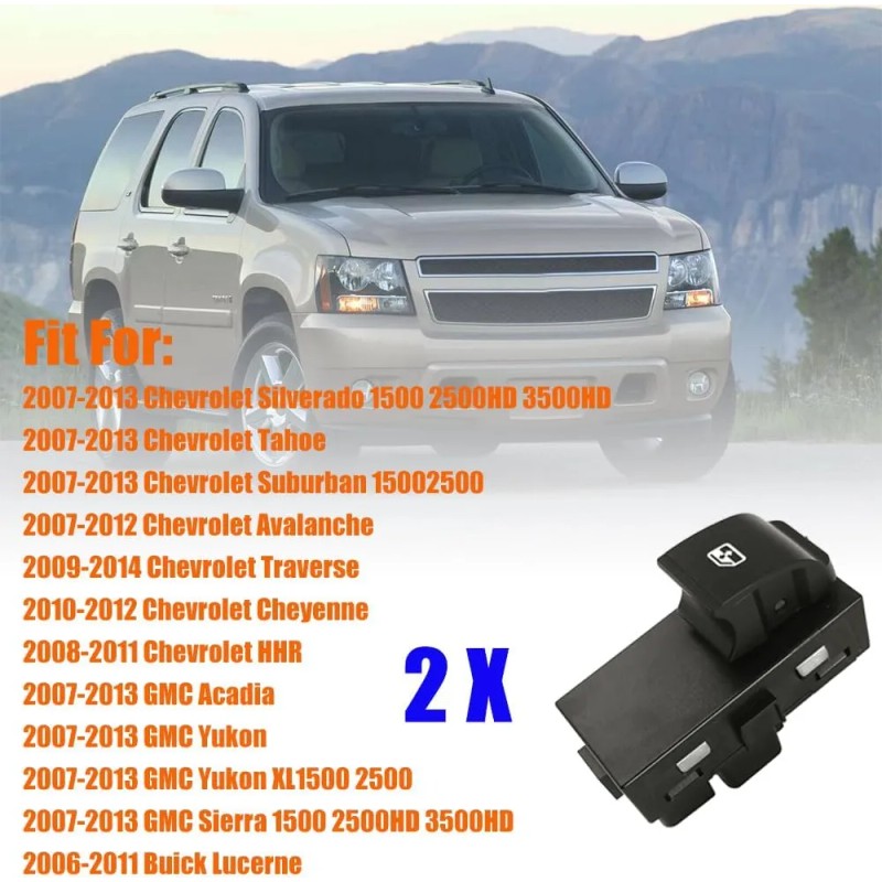 Botones De Control Interruptor Ventana Pasajero Chevy/silver